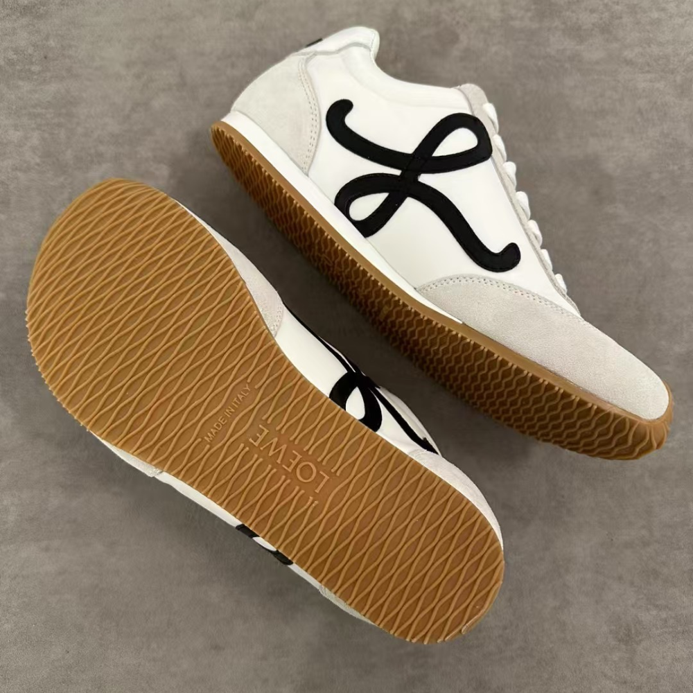 White Ballet Runner 2.0 In Nylon And Calfskin Designer Sneakers for Men