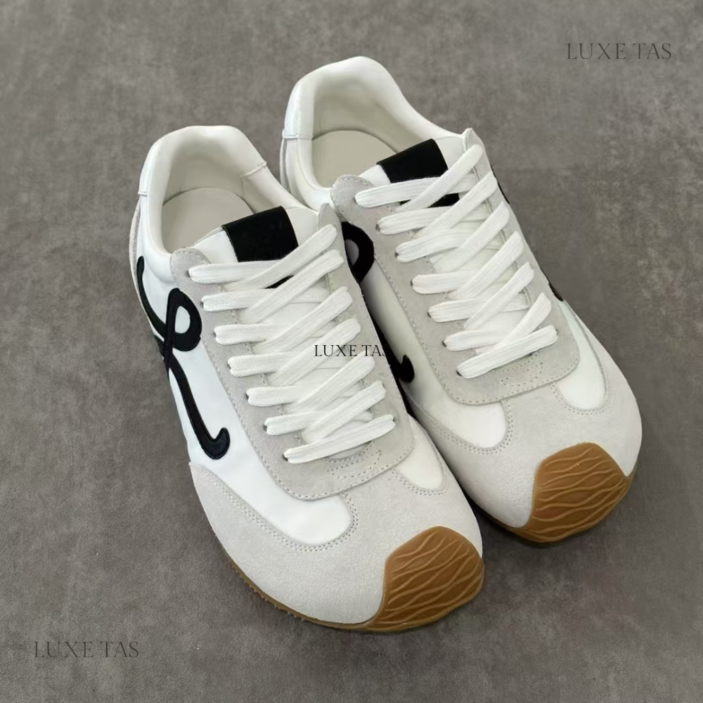 White Ballet Runner 2.0 In Nylon And Calfskin Designer Sneakers for Men