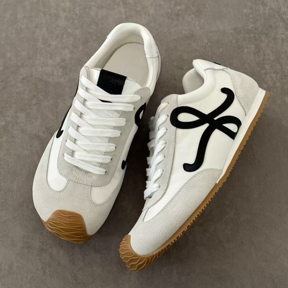 White Ballet Runner 2.0 In Nylon And Calfskin Designer Sneakers for Men