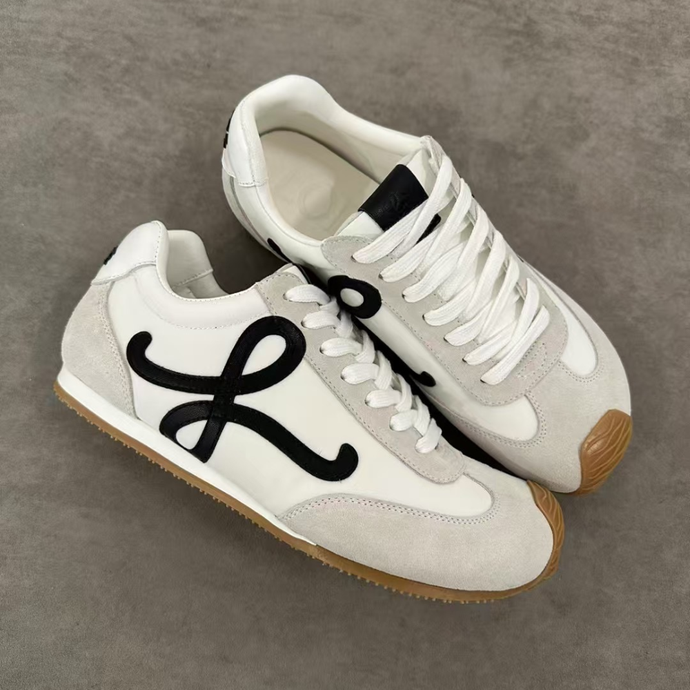 White Ballet Runner 2.0 In Nylon And Calfskin Designer Sneakers for Men