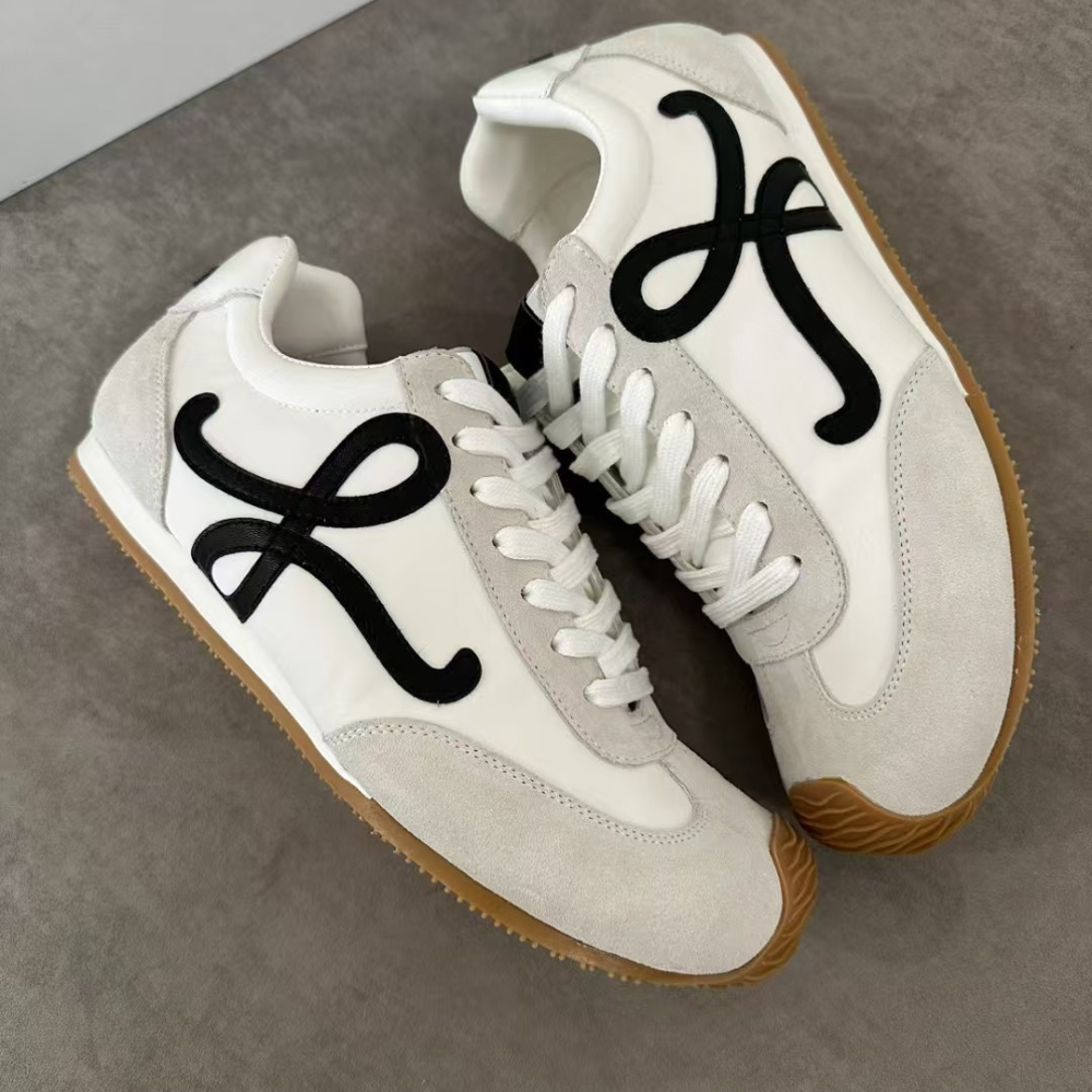 White Ballet Runner 2.0 In Nylon And Calfskin Designer Sneakers for Men