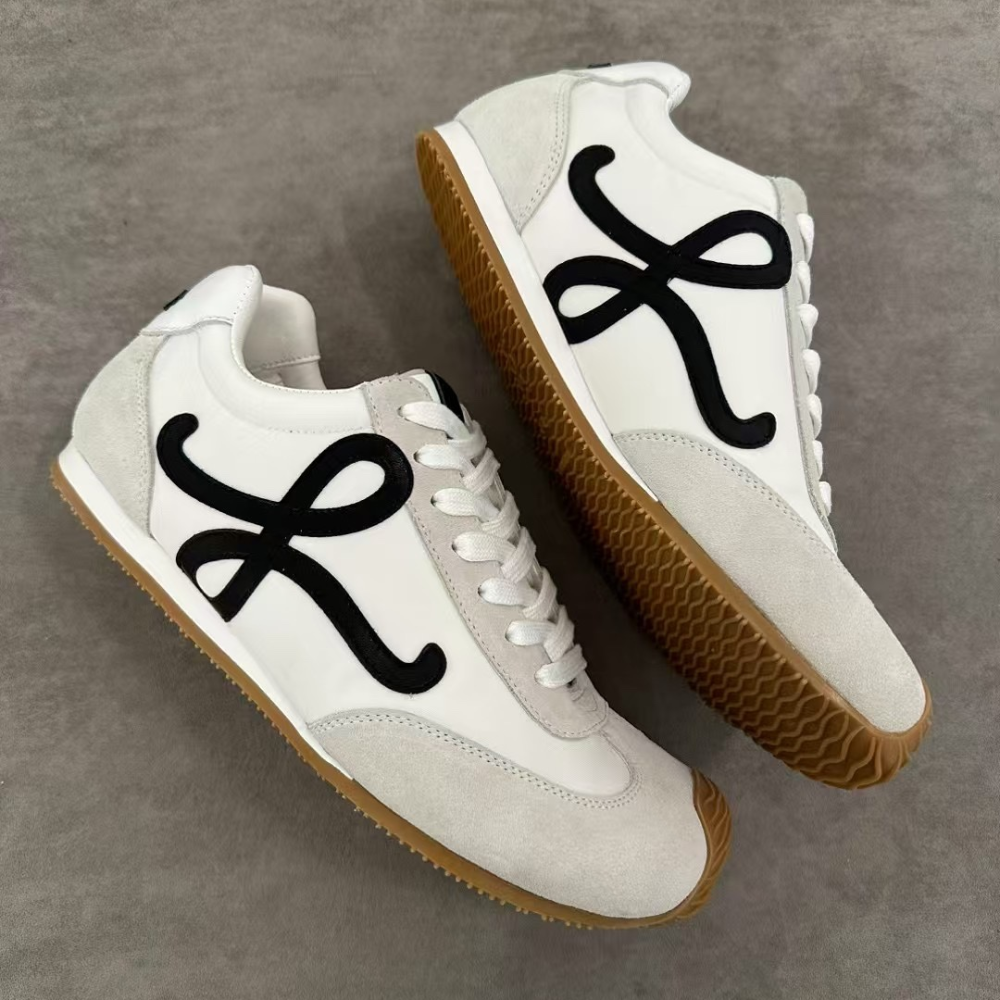 White Ballet Runner 2.0 In Nylon And Calfskin Designer Sneakers for Men