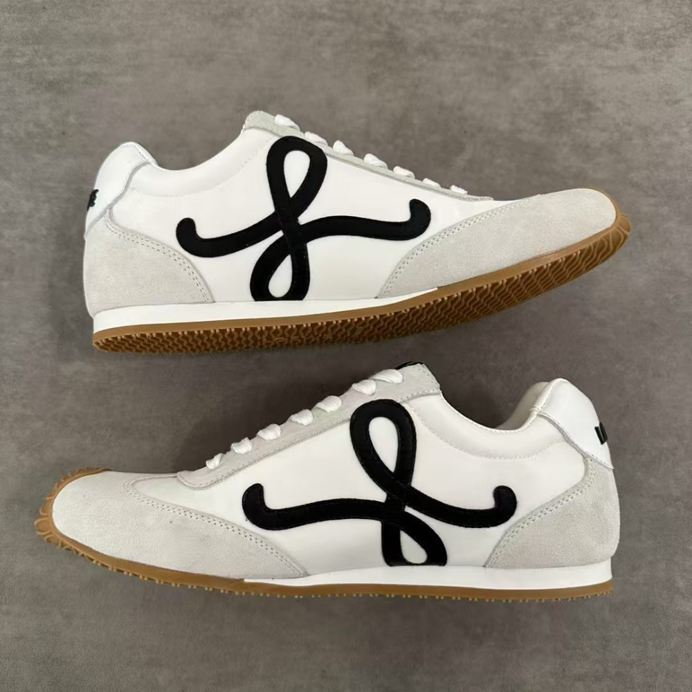 White Ballet Runner 2.0 In Nylon And Calfskin Designer Sneakers for Men