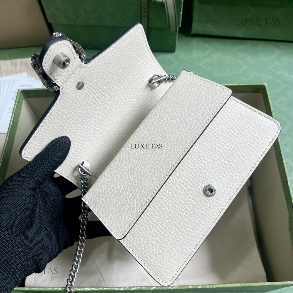 White Dionysus Mini Top Handle Bag - Leather Handbag for Women