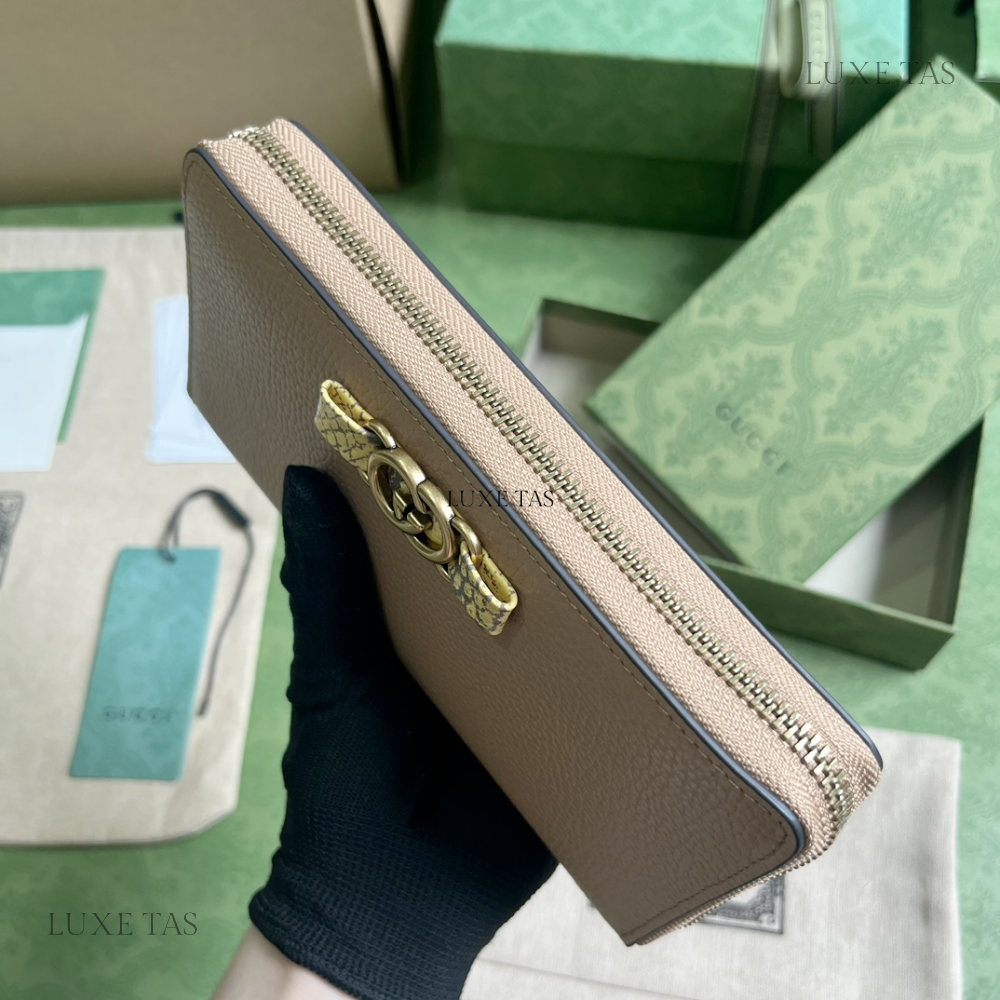 Zip Wallet With Interlocking G Python Bow