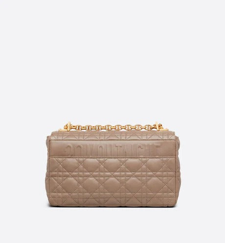 Warm Taupe Supple Cannage Calfskin Medium Caro Bag