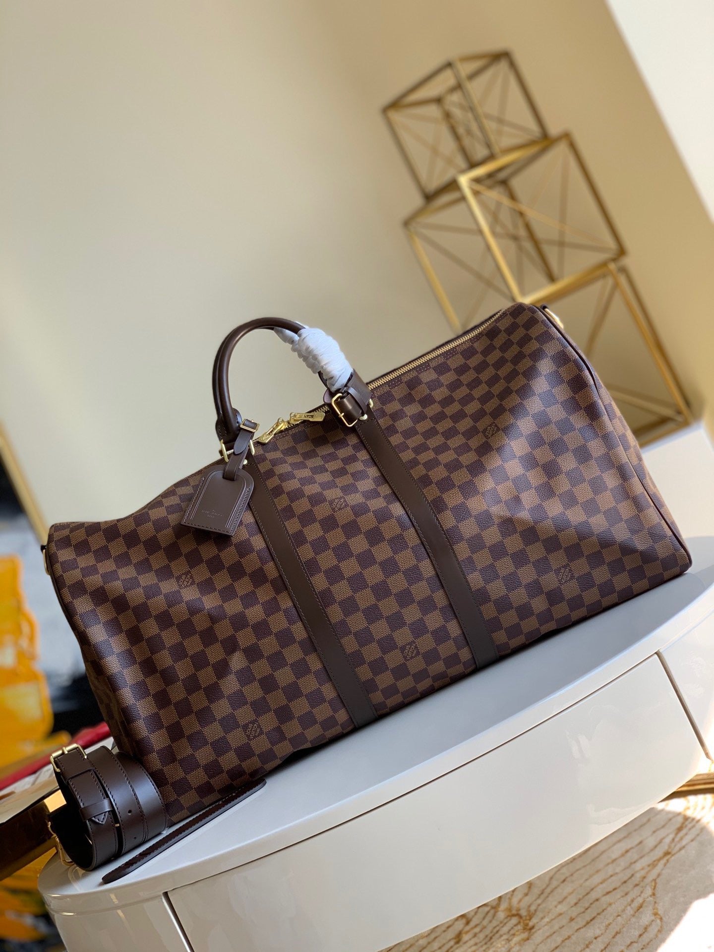 Damier Ebene Canvas Keepall Bandoulière 55