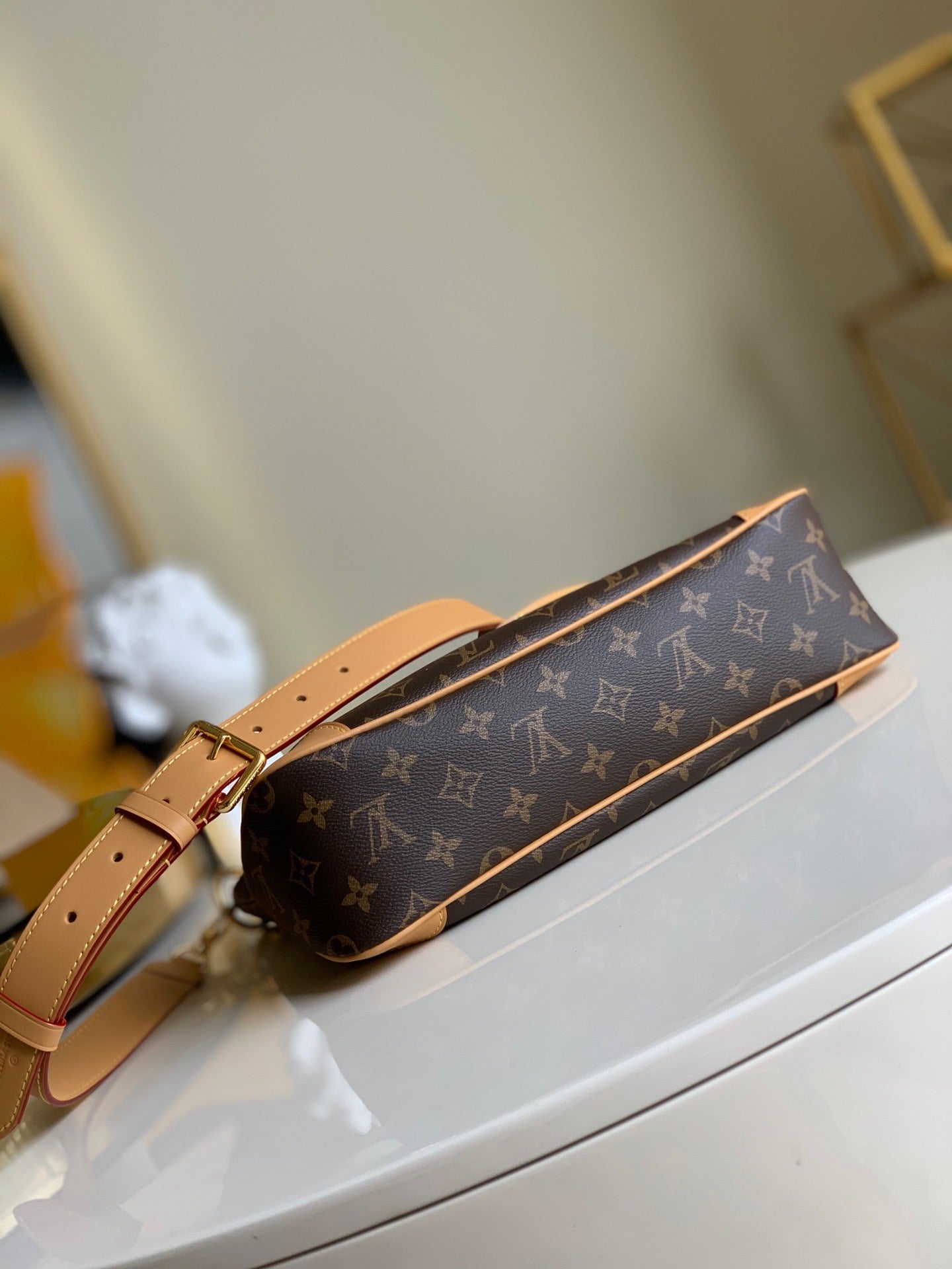 Natural Monogram Odéon MM Bag