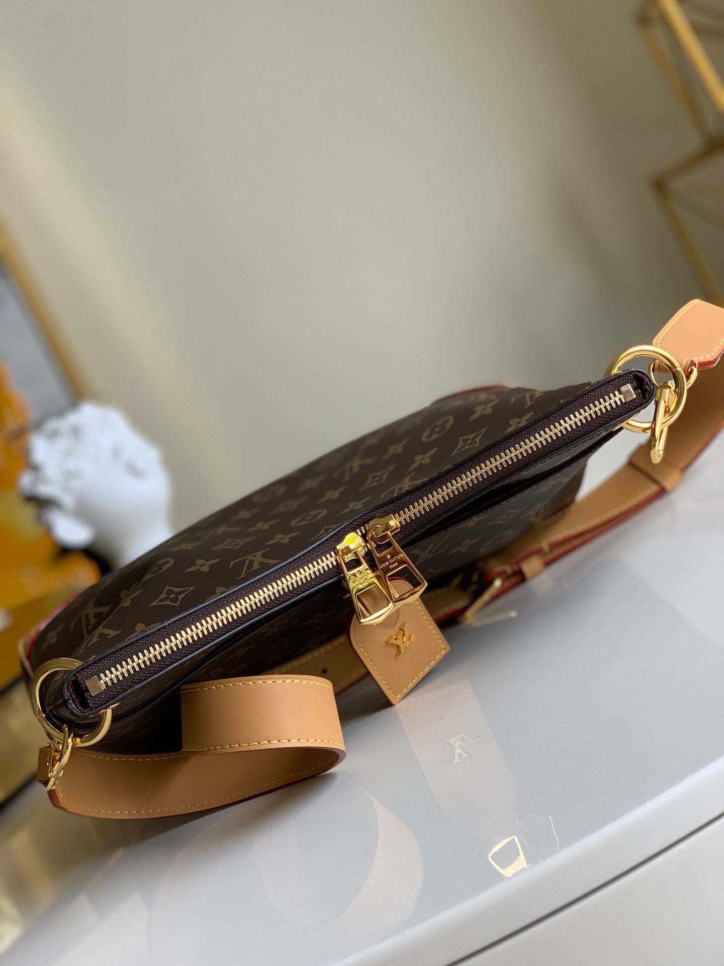 Natural Monogram Odéon MM Bag