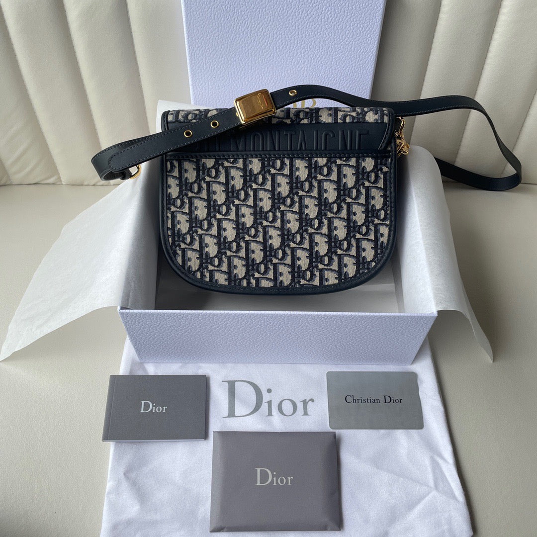 Blue Dior Oblique Jacquard Medium Bobby Bag