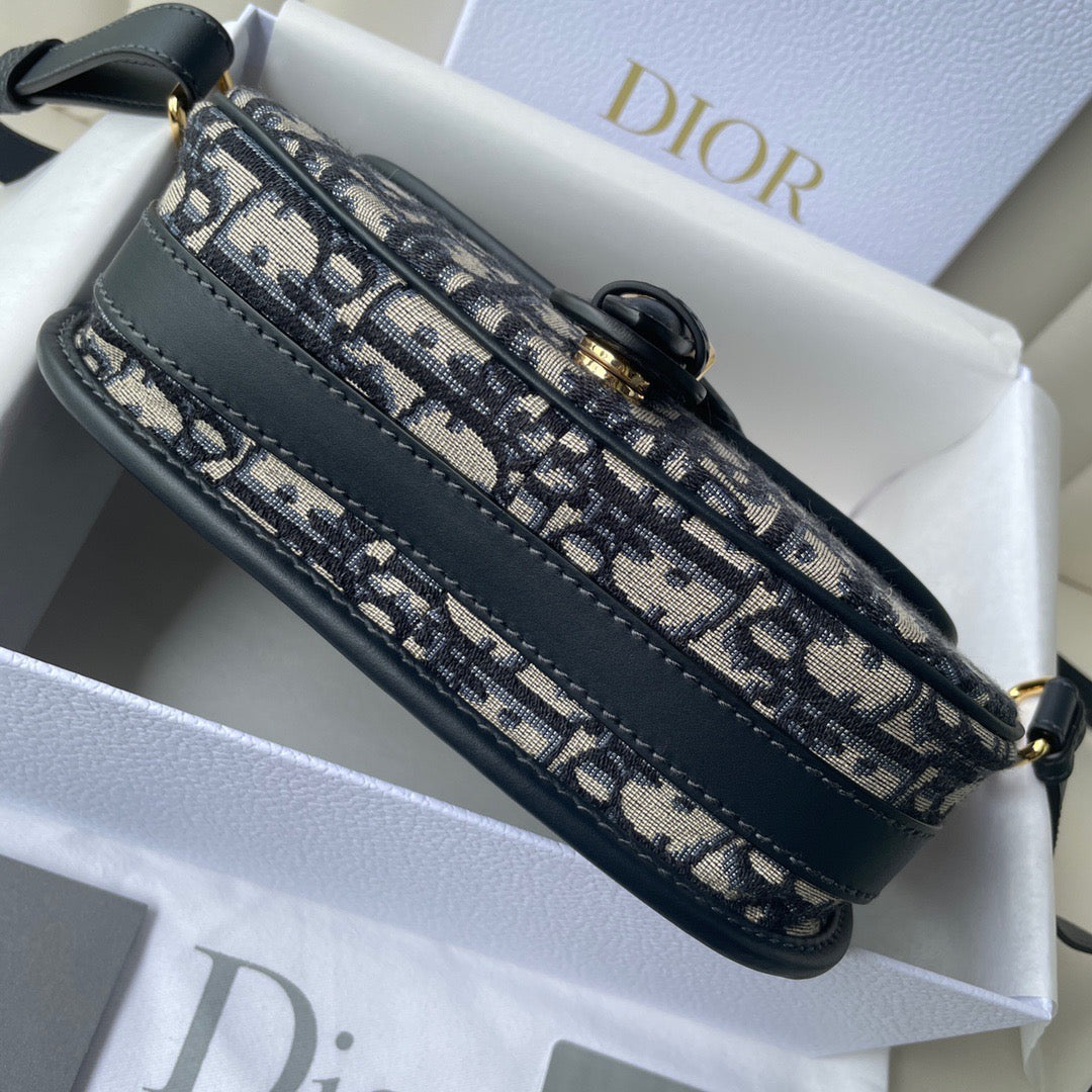 Blue Dior Oblique Jacquard Medium Bobby Bag