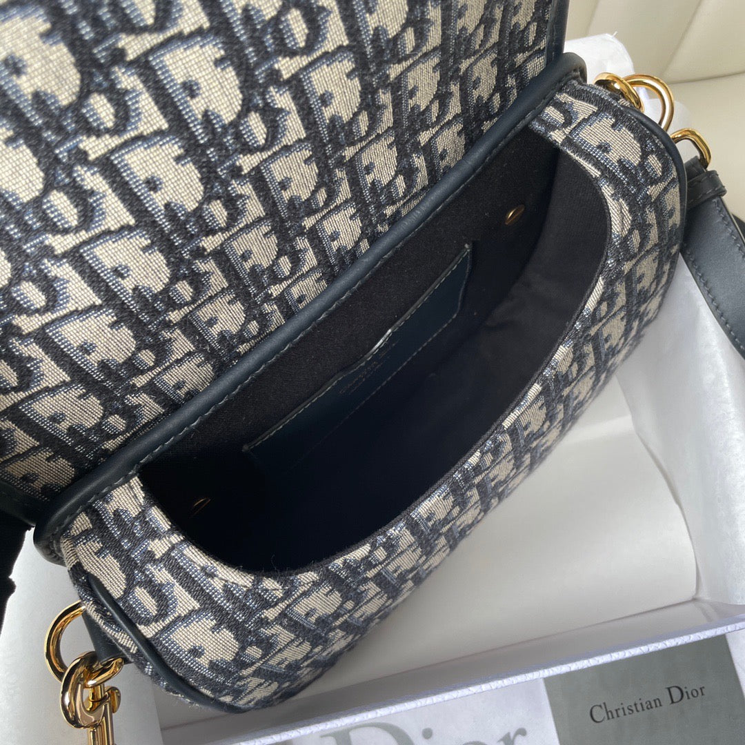 Blue Dior Oblique Jacquard Medium Bobby Bag