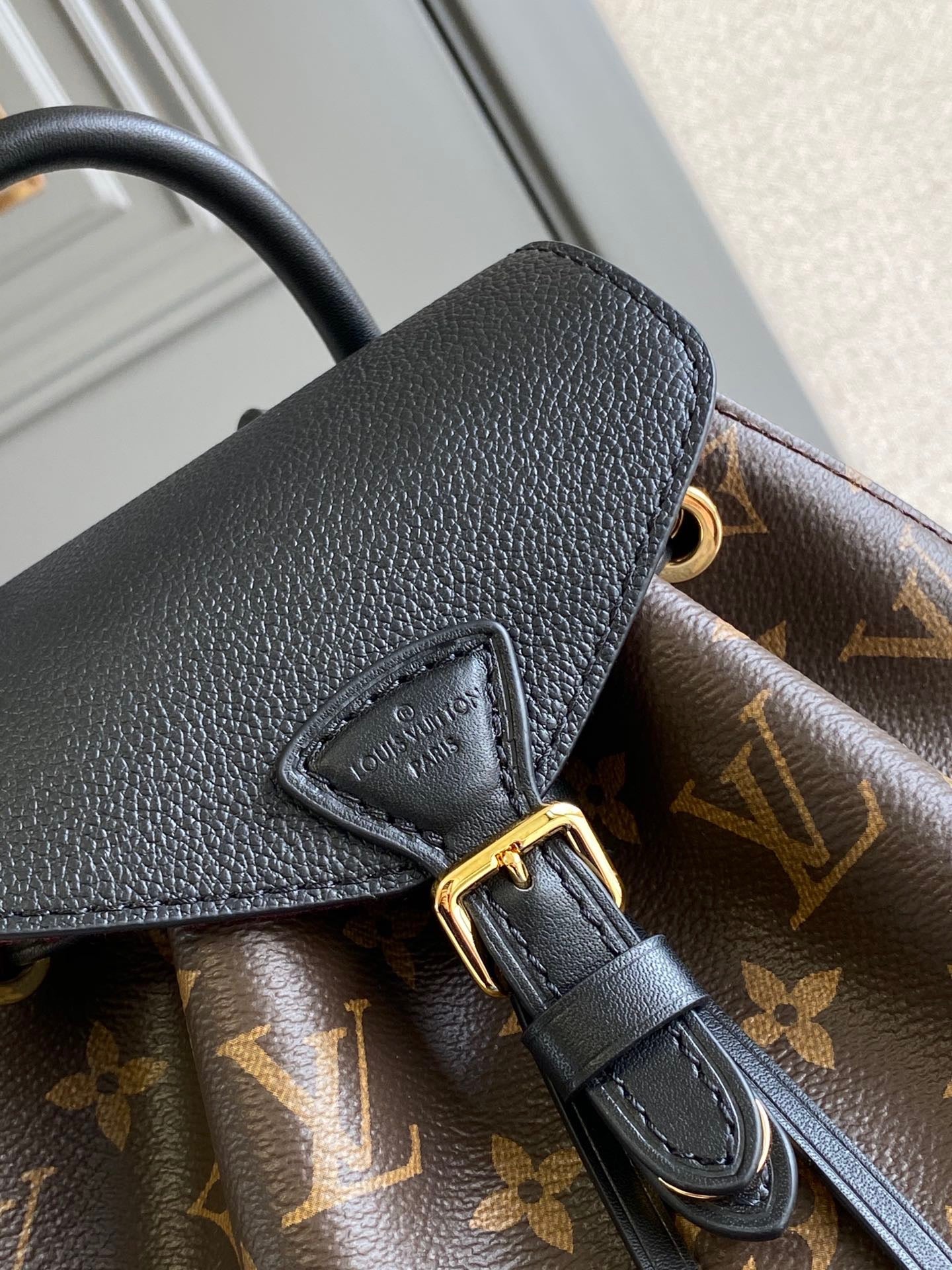 Black Monogram Canvas Montsouris BB Backpack