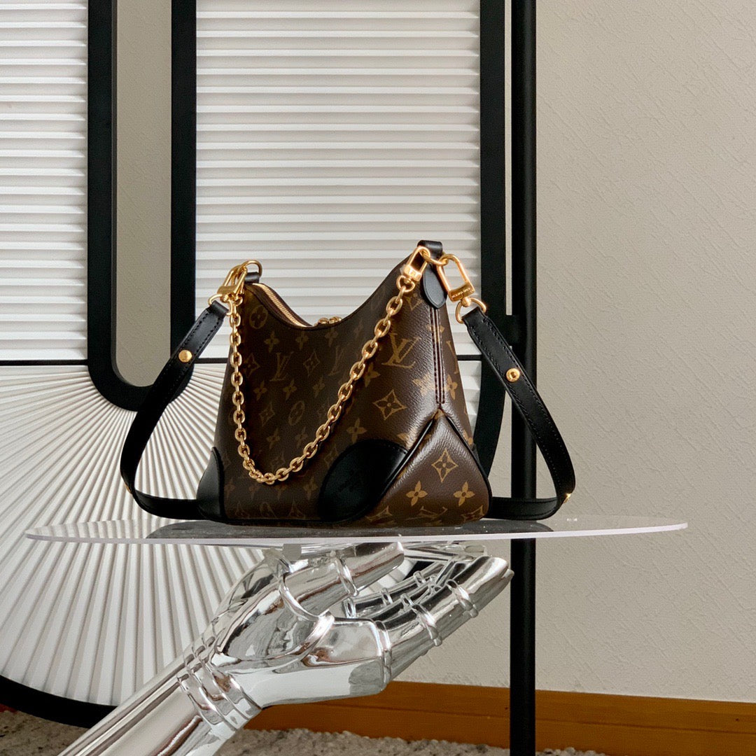 Black Boulogne Monogram Canvas Leather Bag