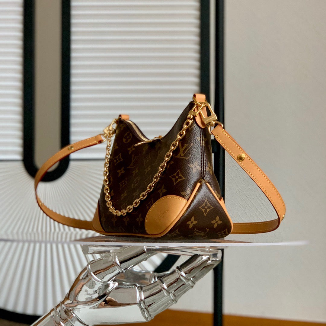 Natural Boulogne Monogram Canvas Leather Bag