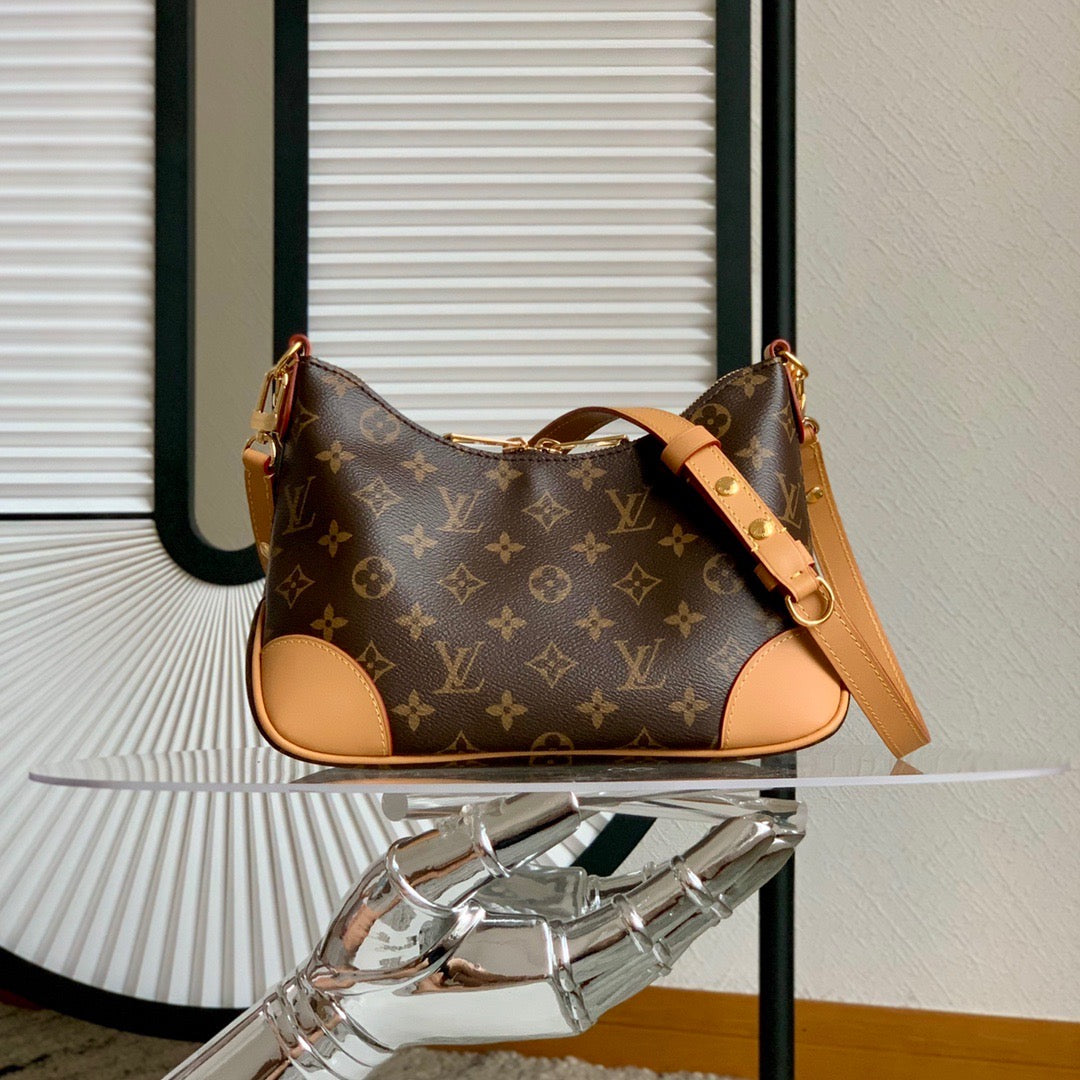 Natural Boulogne Monogram Canvas Leather Bag