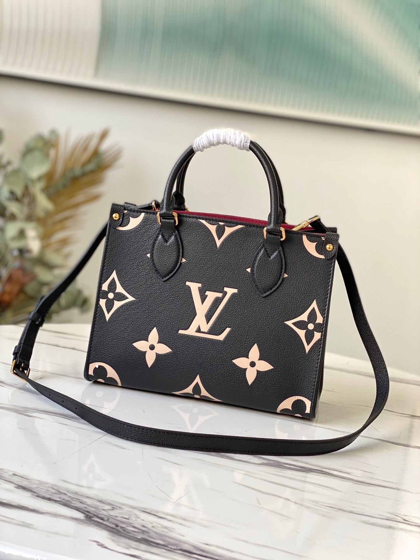 Black Bicolour Monogram Empreinte Leather Onthego PM Tote Bag