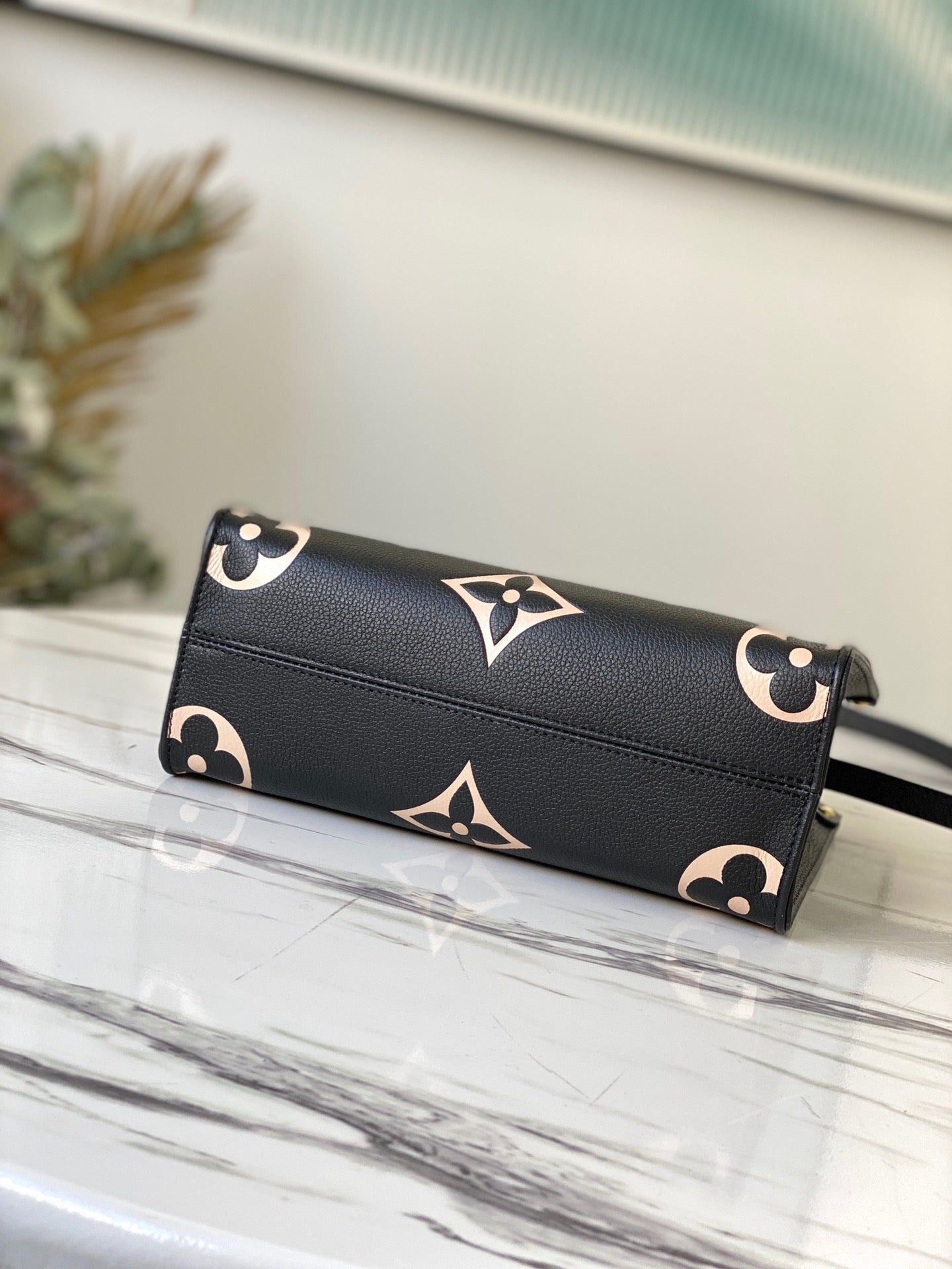 Black Bicolour Monogram Empreinte Leather Onthego PM Tote Bag