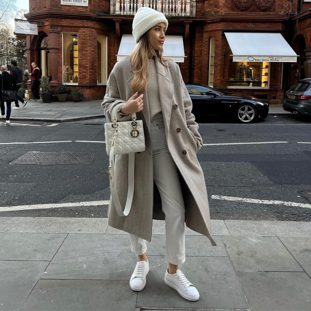 Latte Cannage Lambskin Small Lady D Bag
