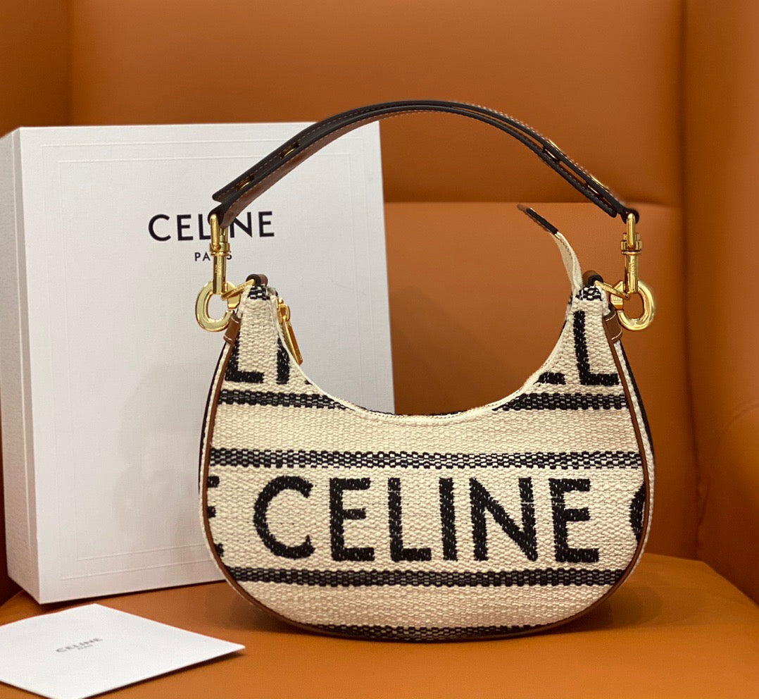 Medium Ava Strap Bag In Textile With C All-Over And Calfskin