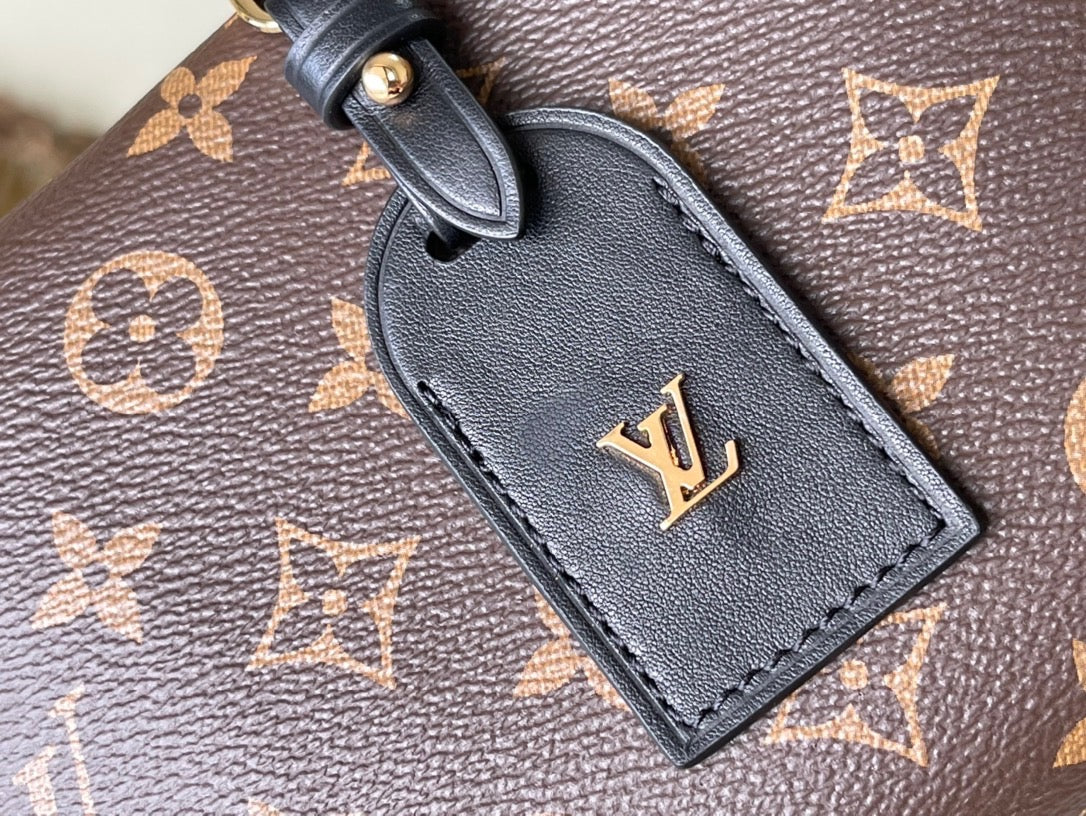 Black Monogram Petite Malle Souple Bag