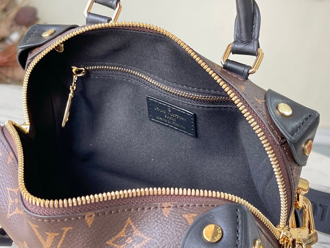 Black Monogram Petite Malle Souple Bag
