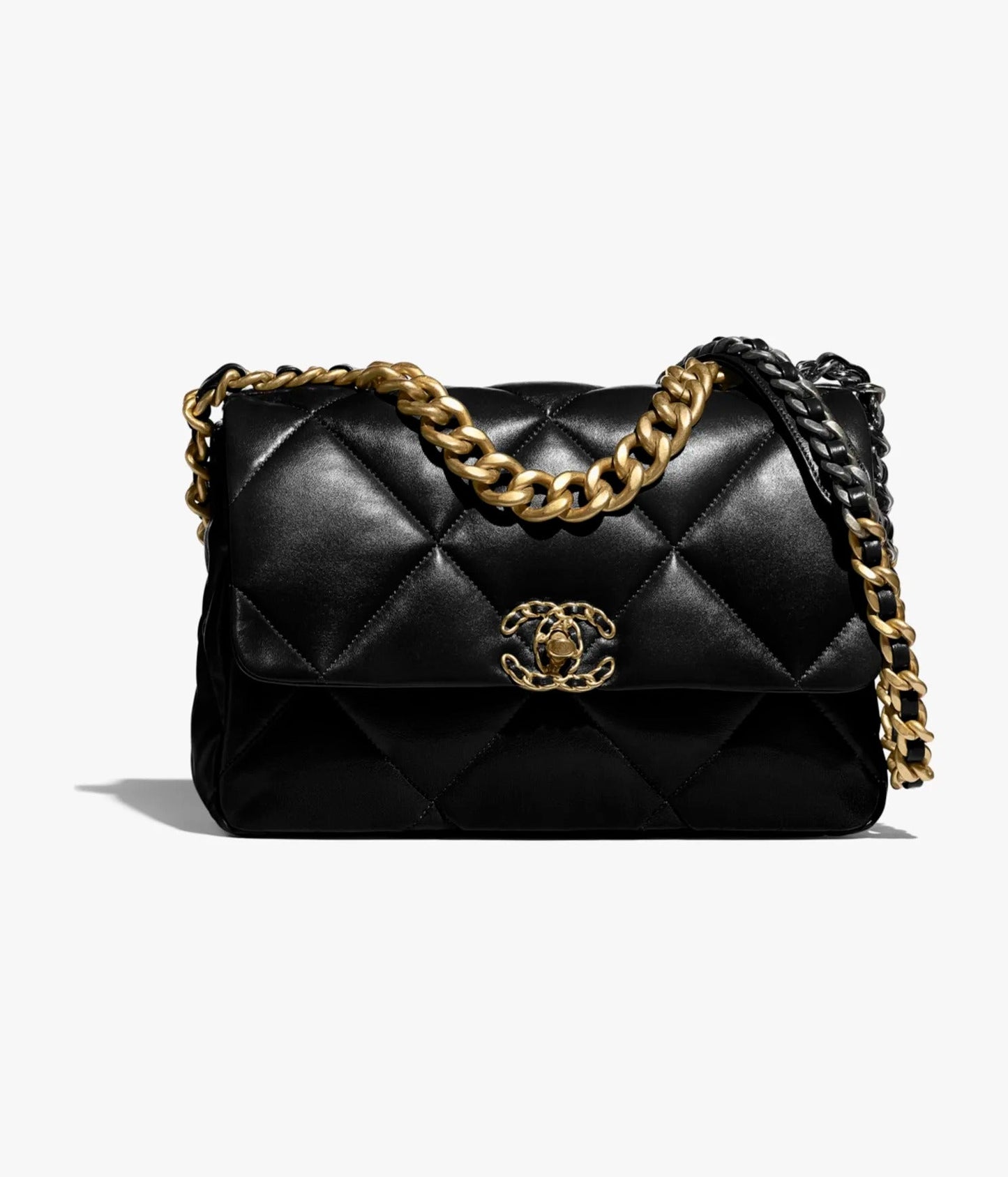 Black Quilted Maxi CHNL19 Flap Blag