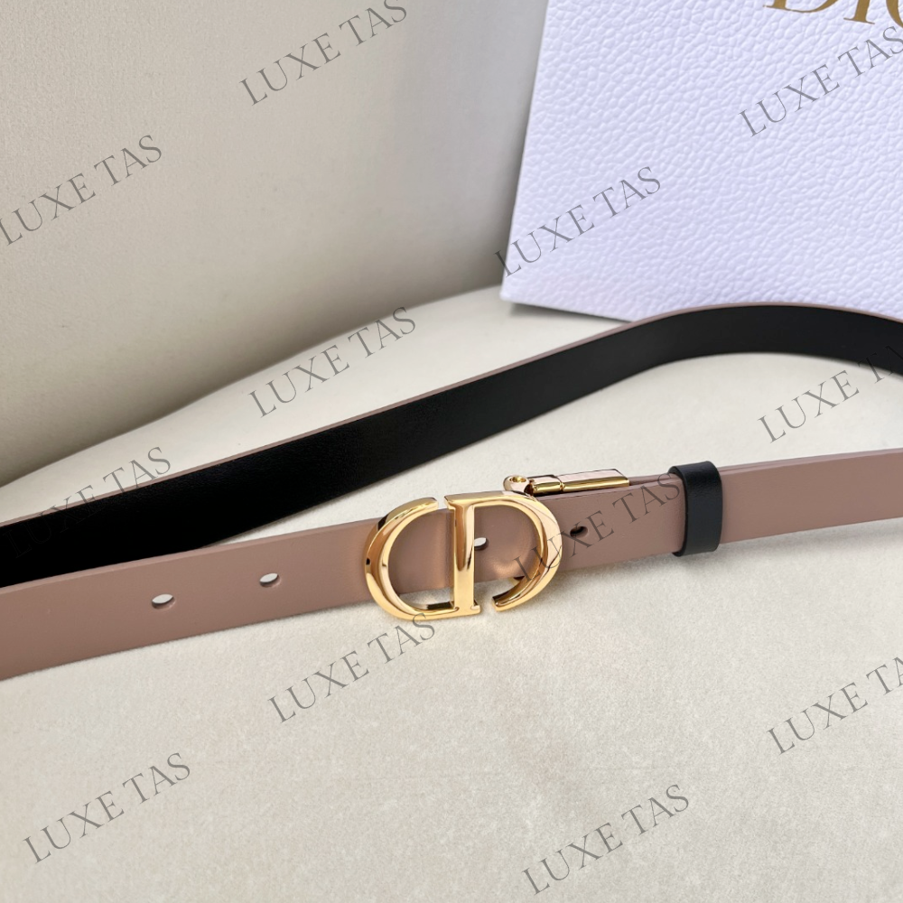 20mm Hazelnut and Black 30 Montaigne Reversible Belt Designer