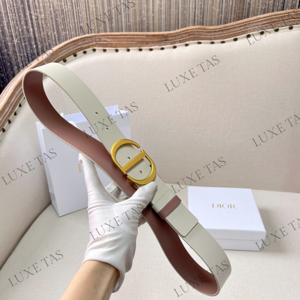 35mm Dusty Ivory and Heritage Pink 30 Montaigne Reversible Belt