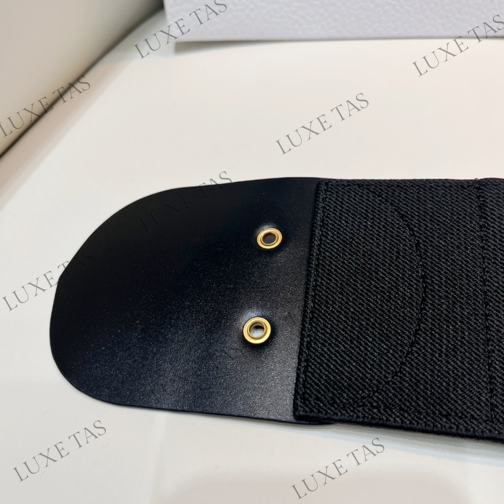 80mm Black Smooth Calfskin and Technical Fabric Saddle Belt