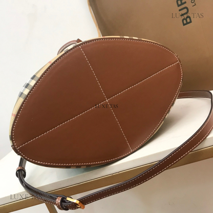 Archive Beige/Briar Brown Small TB Bucket Bag - Leather Bucket Bag for Women