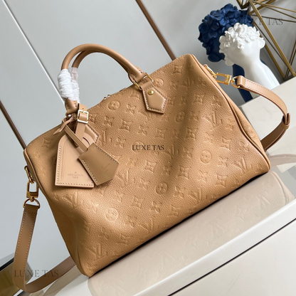 Arizona Monogram Empreinte Speedy Soft 30 Leather Handbag Bag for Men and Women