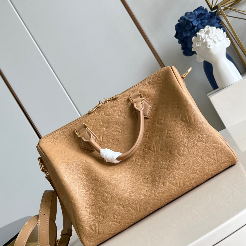 Arizona Monogram Empreinte Speedy Soft 30 Leather Handbag Bag for Men and Women