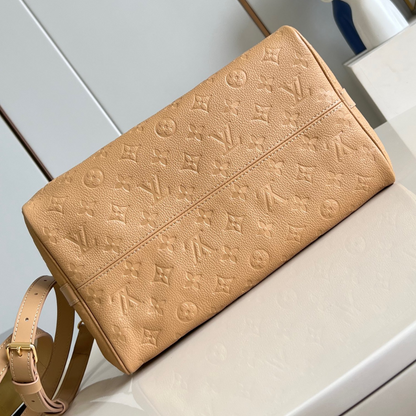 Arizona Monogram Empreinte Speedy Soft 30 Leather Handbag Bag for Men and Women