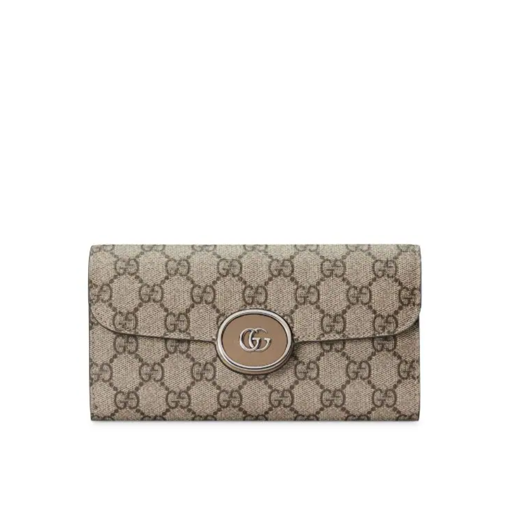 Beige Ebony Petite GG Continental Wallet - Leather Wallet for Women