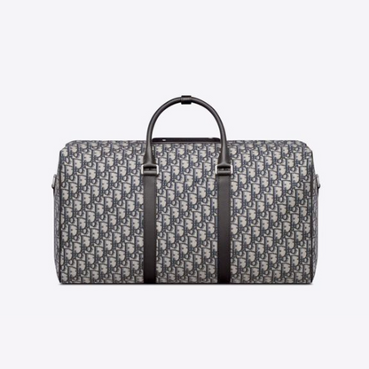 dior travel bag men's Beige and Black D Oblique Jacquard Lingot 50 Bag