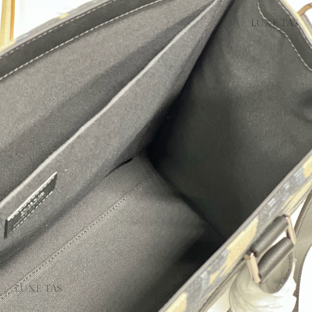 Beige and Black Maxi D Oblique Jacquard East-West Tote Bag - Leather Tote Bag for Men