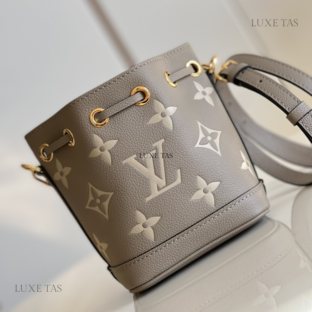 Bicolor Monogram Empreinte Leather Nano Noé - Leather Bucket Bag for Women