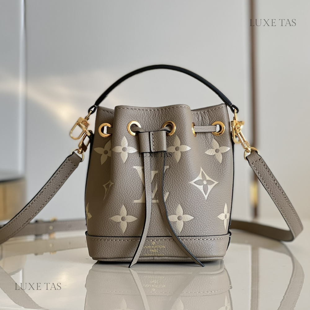 Bicolor Monogram Empreinte Leather Nano Noé - Leather Bucket Bag for Women