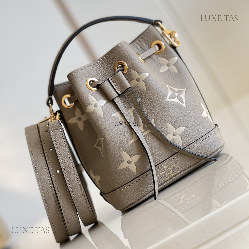 Bicolor Monogram Empreinte Leather Nano Noé - Leather Bucket Bag for Women
