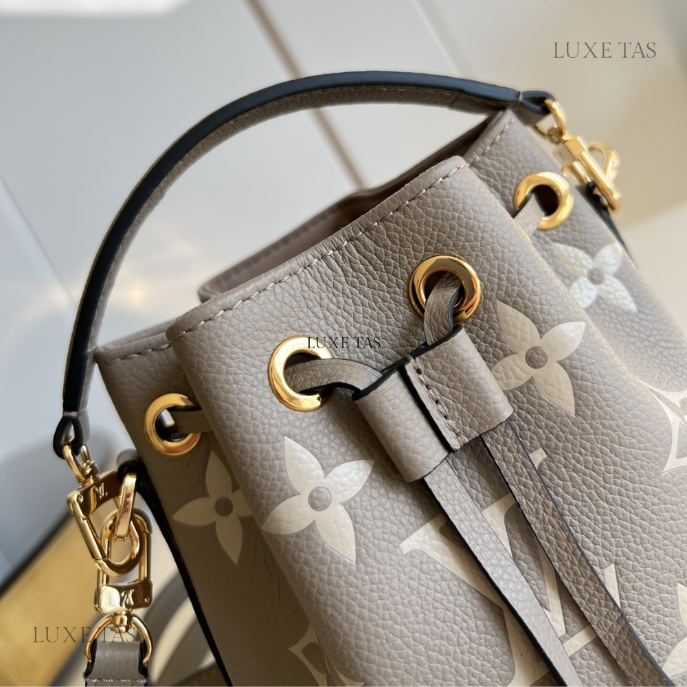 Bicolor Monogram Empreinte Leather Nano Noé - Leather Bucket Bag for Women