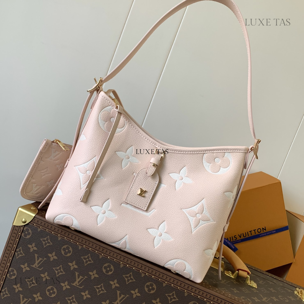 Bicolor Monogram Empreinte Leather Pink Quartz CarryAll PM Leather Shoulder Bag for Women