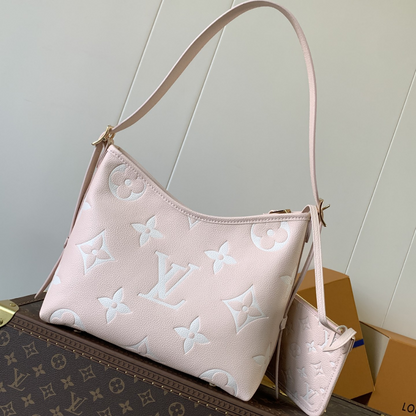 Bicolor Monogram Empreinte Leather Pink Quartz CarryAll PM Leather Shoulder Bag for Women