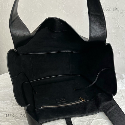 Black Bea In Grained Leather - Leather Tote Bag for Women