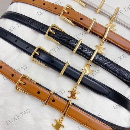 Black Elegant Charm 1 Belt In Taurillon Leather 