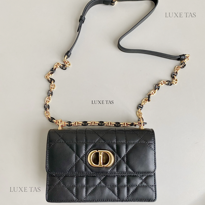 Black Macrocannage Lambskin Miss Caro Mini Bag