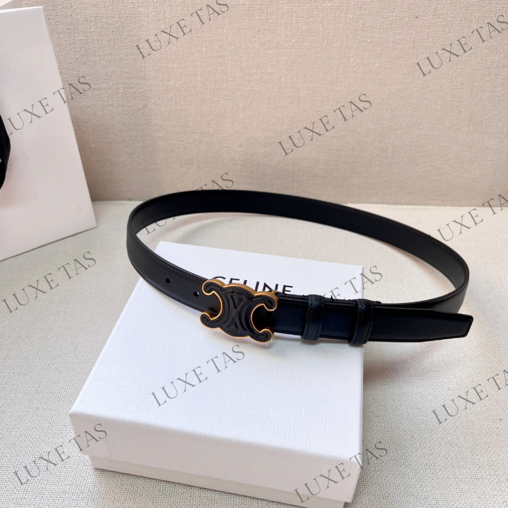 Black Medium Cuir Triomphe Belt In Taurillon Leather - Designer Belts –  Luxe Tas
