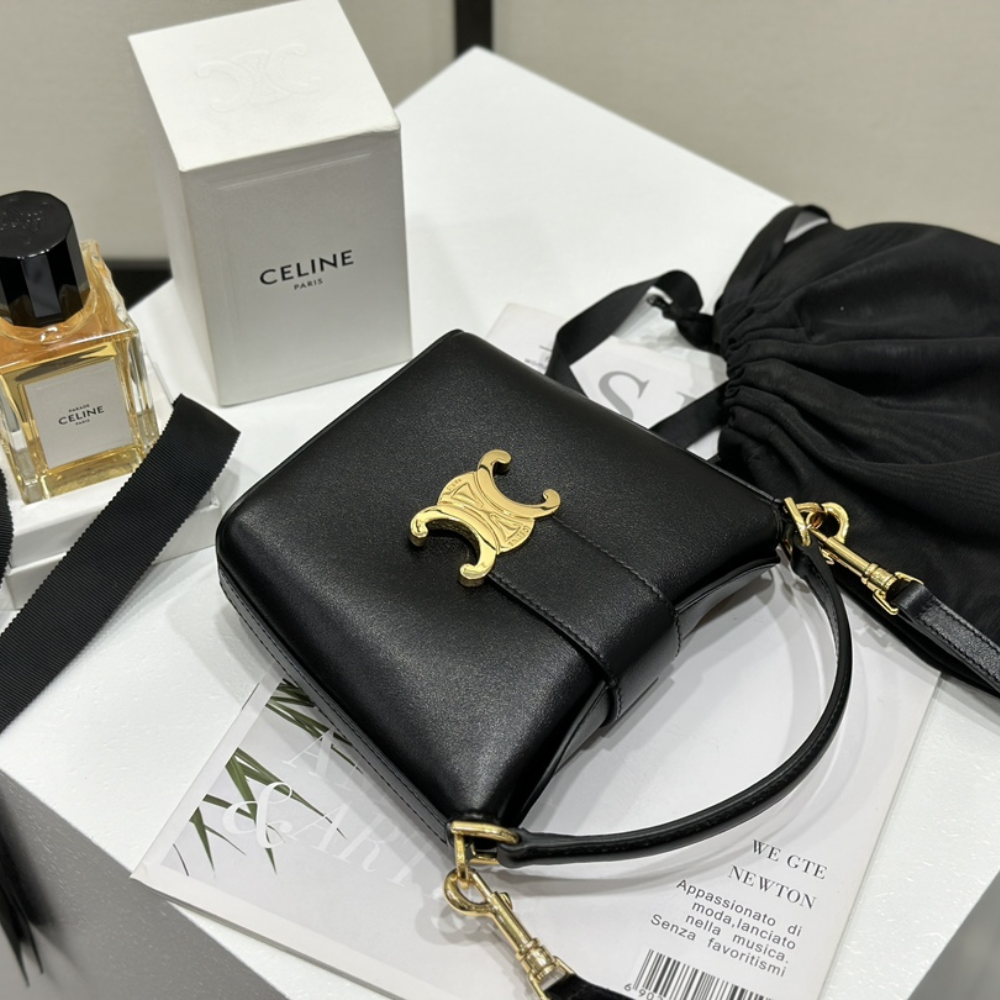 Leather Bucket Celine Triomphe Bucket Small Small Bucket IN