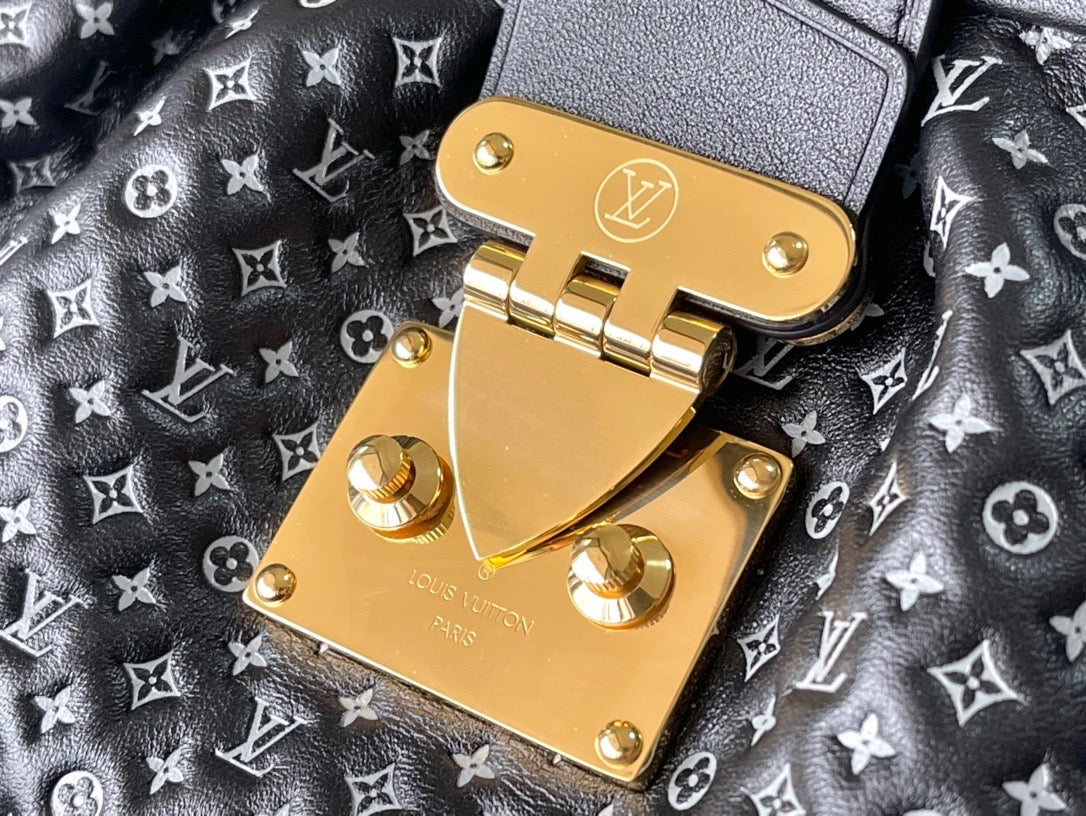 Black Monogram Clutch - Leather Handbag for Women