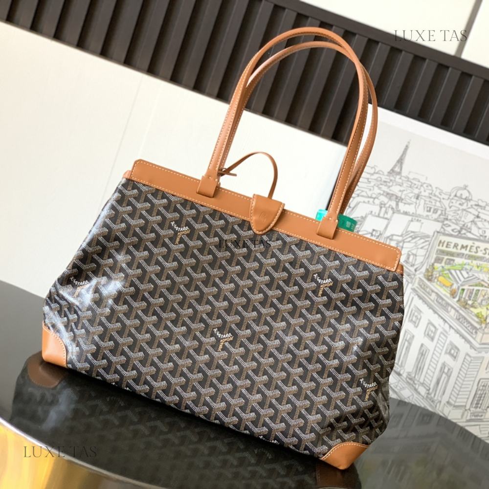 Black Tan Bellechasse Biaude Pm Bag Leather Tote Bag for Women